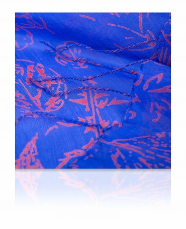 Палантин Женский S20-LEAF/BLUE